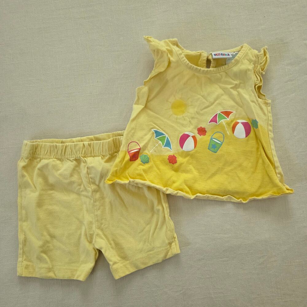 Y2k Beachy Yellow Matching Set 18 months